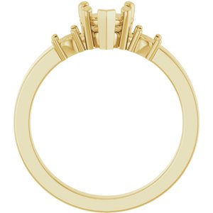 10K Yellow Gold 6x6 mm Heart Ring Mounting – image 4