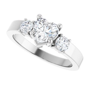Platinum 6x6 mm Heart Ring Mounting – image 8