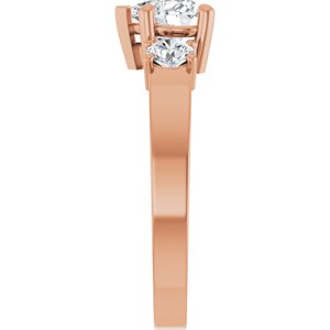 10K Rose Gold 6x6 mm Heart Ring Mounting – image 7
