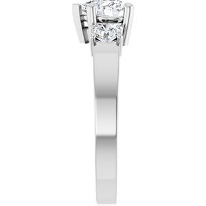 14K X1 White Gold 6x6 mm Heart Ring Mounting – image 7