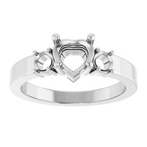 Continuum Sterling Silver 6x6 mm Heart Ring Mounting – image 6