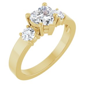 10K Yellow Gold 6x6 mm Heart Ring Mounting
