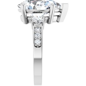 18K White Gold 14x9 mm Pear Ring Mounting – image 7