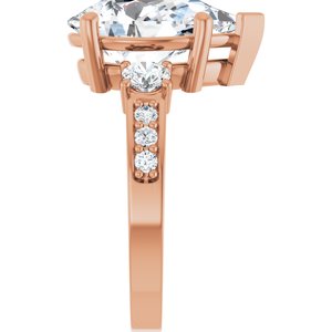 14K Rose Gold 14x9 mm Pear Ring Mounting – image 7