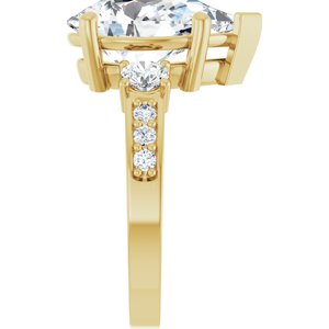 18K Yellow Gold 14x9 mm Pear Ring Mounting – image 7