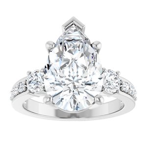 Sterling Silver 14x9 mm Pear Ring Mounting – image 5