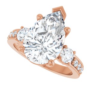 14K Rose Gold 14x9 mm Pear Ring Mounting – image 8