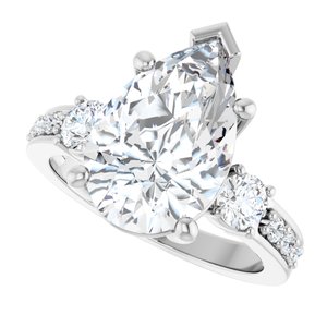 Platinum 14x9 mm Pear Ring Mounting – image 8