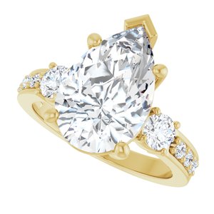 10K Yellow Gold 14x9 mm Pear Ring Mounting – image 8
