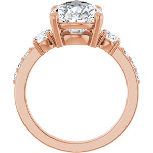 18K Rose Gold 14x9 mm Pear Ring Mounting – image 3
