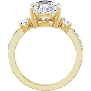 10K Yellow Gold 14x9 mm Pear Ring Mounting – image 3