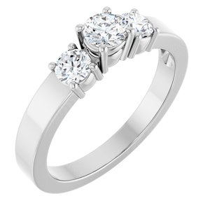 10K White Gold 4.1 mm Round Ring Mounting