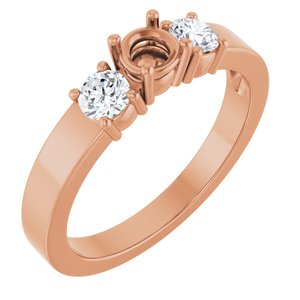 14K Rose Gold 4.1 mm Round Ring Mounting – image 2