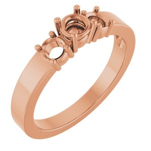 10K Rose Gold 4.1 mm Round Ring Mounting – image 2