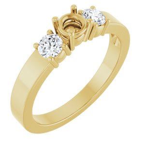14K Yellow Gold 4.1 mm Round Ring Mounting – image 2