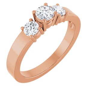14K Rose Gold 4.1 mm Round Ring Mounting