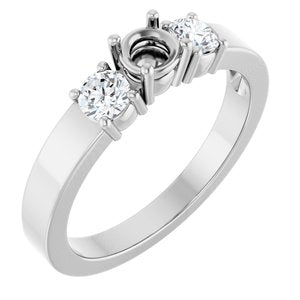 14K White Gold 4.1 mm Round Ring Mounting – image 2