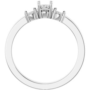 10K White Gold 4.1 mm Round Ring Mounting – image 4