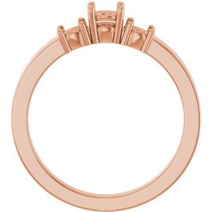 18K Rose Gold 4.1 mm Round Ring Mounting – image 4