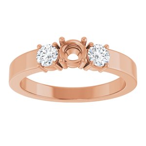 14K Rose Gold 4.1 mm Round Ring Mounting – image 6