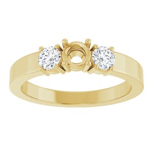 14K Yellow Gold 4.1 mm Round Ring Mounting – image 6