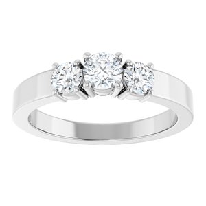14K White Gold 4.1 mm Round Ring Mounting – image 5