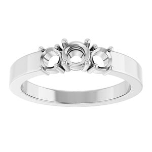 14K White Gold 4.1 mm Round Ring Mounting – image 6
