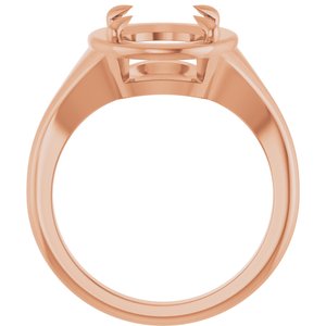 10K Rose Gold 11x9 mm Oval Ring Mounting – image 4