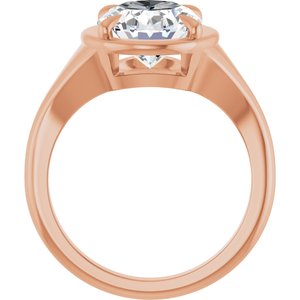 18K Rose Gold 11x9 mm Oval Ring Mounting – image 3