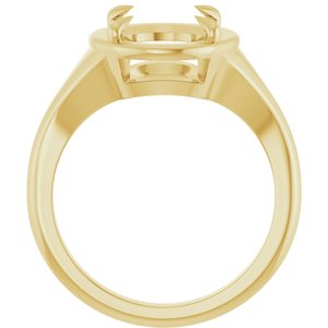 14K Yellow Gold 11x9 mm Oval Ring Mounting – image 4