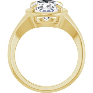10K Yellow Gold 11x9 mm Oval Ring Mounting – image 3