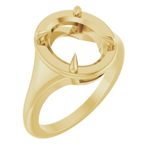 10K Yellow Gold 11x9 mm Oval Ring Mounting – image 2