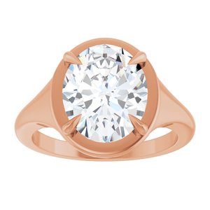 10K Rose Gold 11x9 mm Oval Ring Mounting – image 5