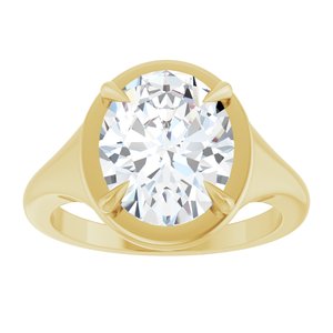 14K Yellow Gold 11x9 mm Oval Ring Mounting – image 5