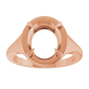10K Rose Gold 11x9 mm Oval Ring Mounting – image 6