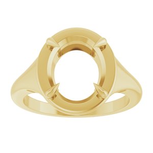 10K Yellow Gold 11x9 mm Oval Ring Mounting – image 6