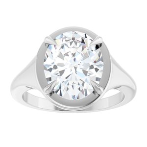 14K White Gold 11x9 mm Oval Ring Mounting – image 5
