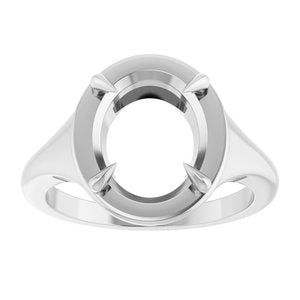 14K White Gold 11x9 mm Oval Ring Mounting – image 6