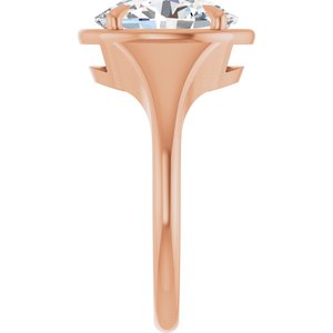 10K Rose Gold 11x9 mm Oval Ring Mounting – image 7