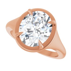 10K Rose Gold 11x9 mm Oval Ring Mounting – image 8