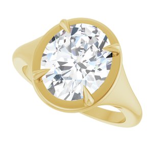 10K Yellow Gold 11x9 mm Oval Ring Mounting – image 8