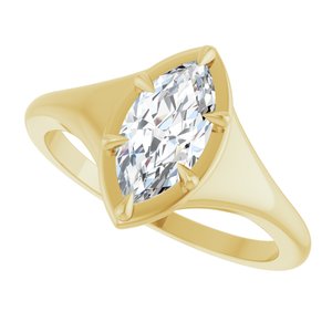 10K Yellow Gold 10x5 mm Marquise Ring Mounting – image 8