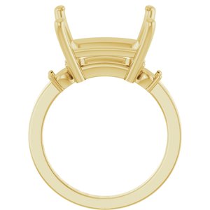 18K Yellow Gold 12x12 mm Square Ring Mounting – image 4
