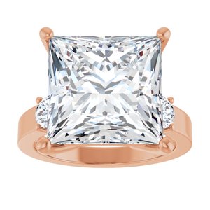 10K Rose Gold 12x12 mm Square Ring Mounting – image 5