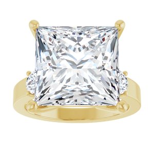 18K Yellow Gold 12x12 mm Square Ring Mounting – image 5