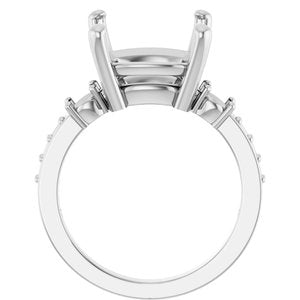 Continuum Sterling Silver 12x12 mm Cushion Ring Mounting – image 4
