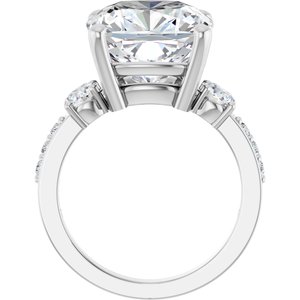 10K White Gold 12x12 mm Cushion Ring Mounting – image 3