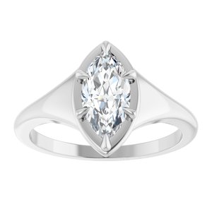Platinum 10x5 mm Marquise Ring Mounting – image 5