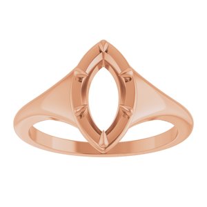 18K Rose Gold 10x5 mm Marquise Ring Mounting – image 6