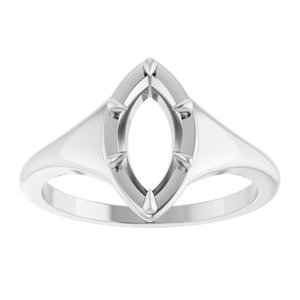 18K White Gold 10x5 mm Marquise Ring Mounting – image 6